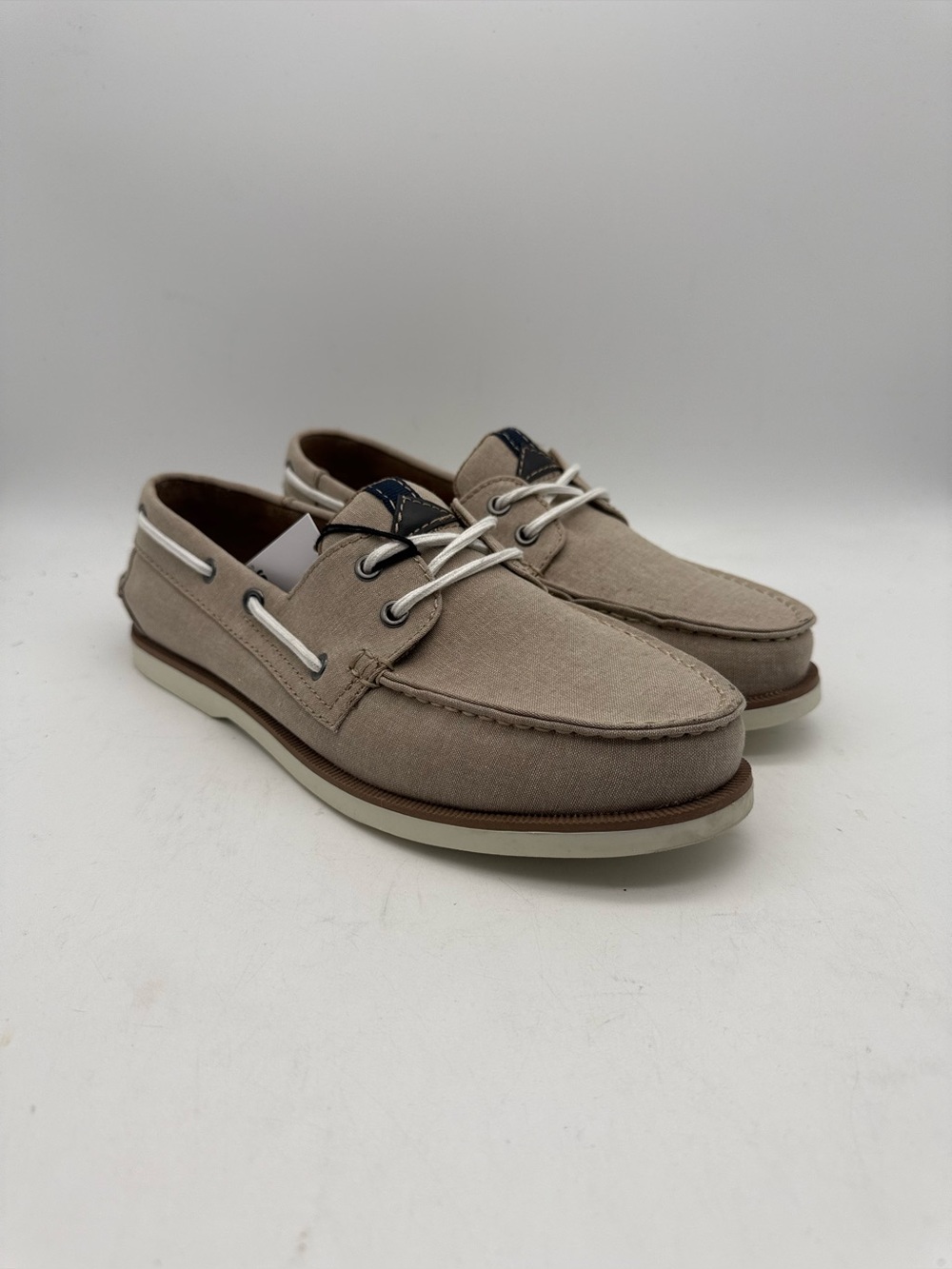 BRAND NEW Sonoma Goods For Life Men Boat Shoes Lotus Beige Fabric Sz 9.5 M